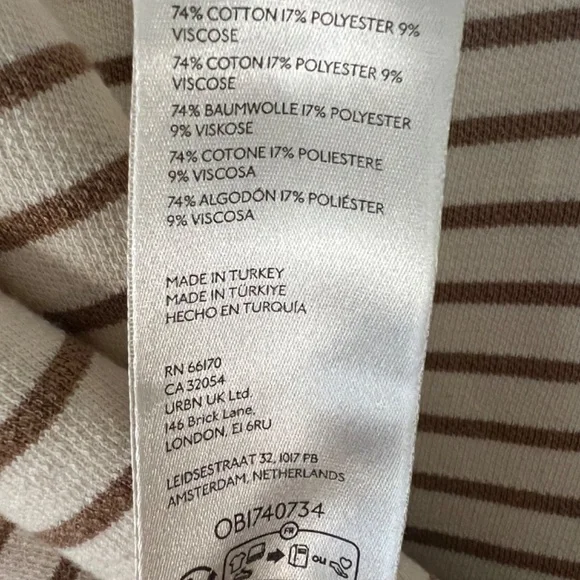 Maeve by Anthropologie Oversized Slouchy Striped Long Bell Sleeve Tee Size S EUC - Picture 9 of 9